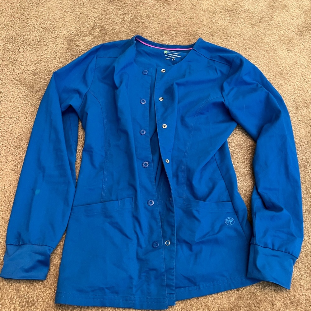 Purple Label by Healing Hands Scrub Jacket - XS - Royal Blue
